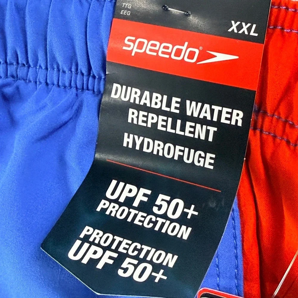 Speedo Marina Volley 20 Swim Trunks XXL Palace Blue Red UPF‎ 50+ New 7784077421